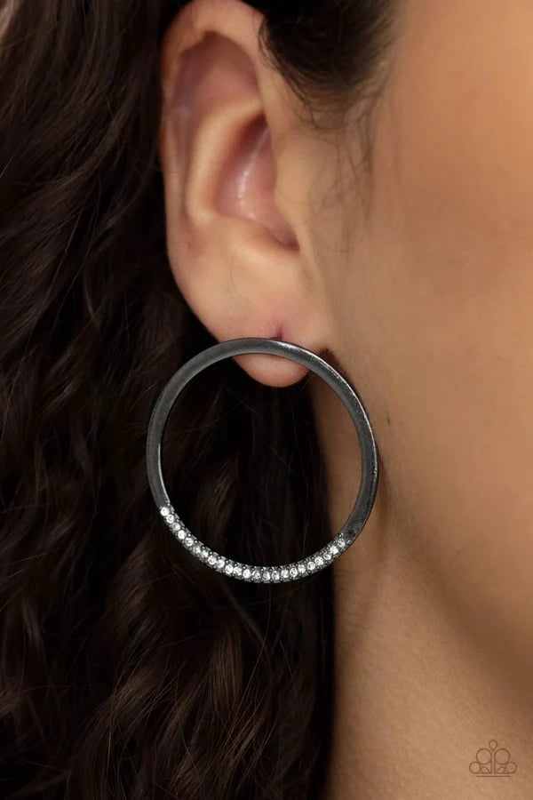 Spot On Opulence - Black/Gunmetal Post Earrings