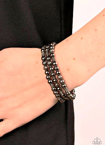 Boundless Boundaries - Black/Gunmetal Bracelet