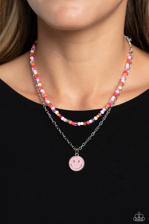 High School Reunion - Pink  Necklace