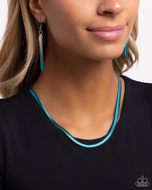 Spray Paint Sass -  Blue Necklace