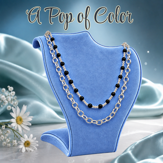 A Pop Of Color  - Black  Necklace