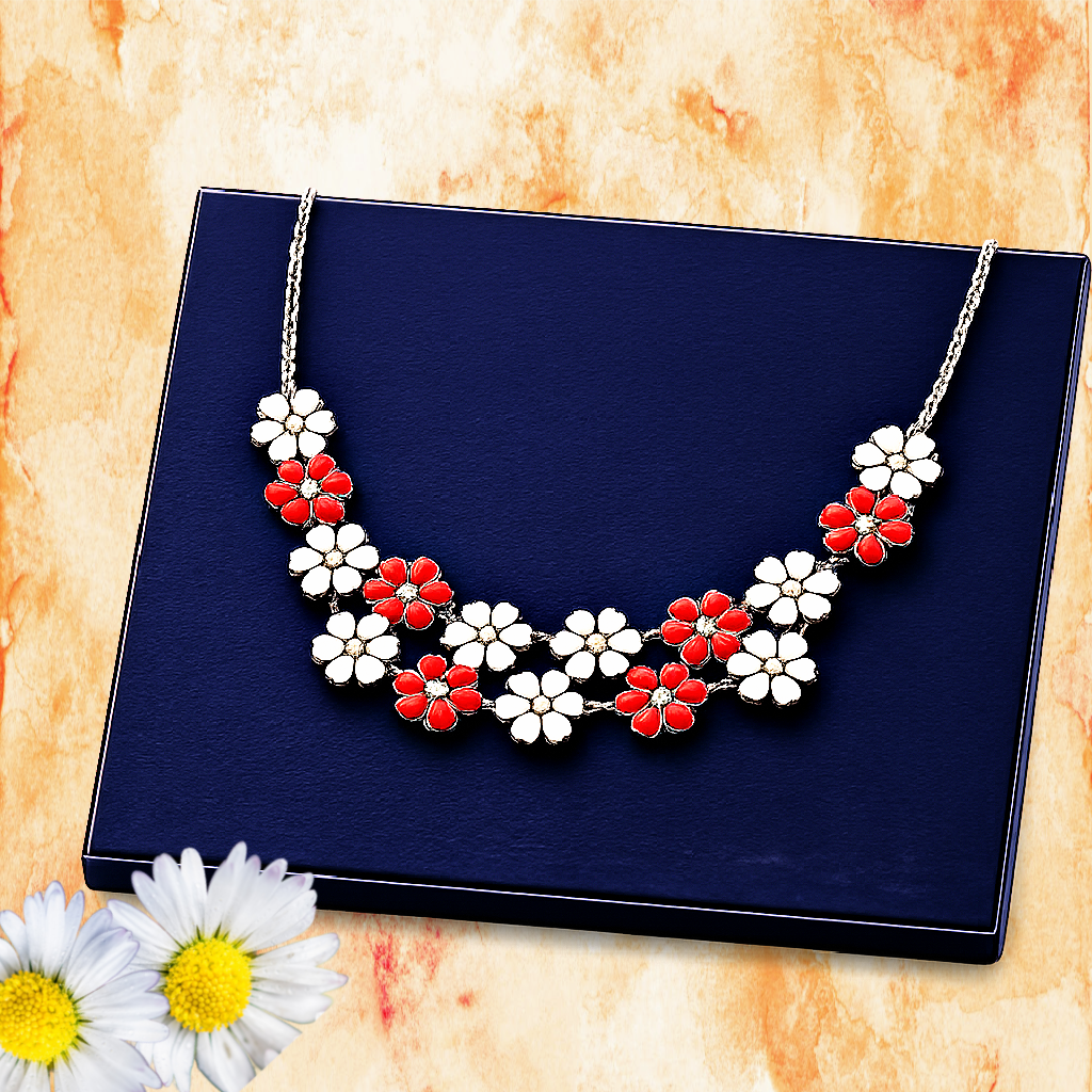 Floral Fever - Red  Necklace