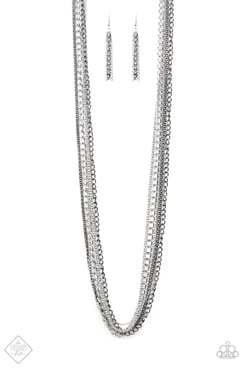 Turn Up The Mix - Black/Silver Necklace