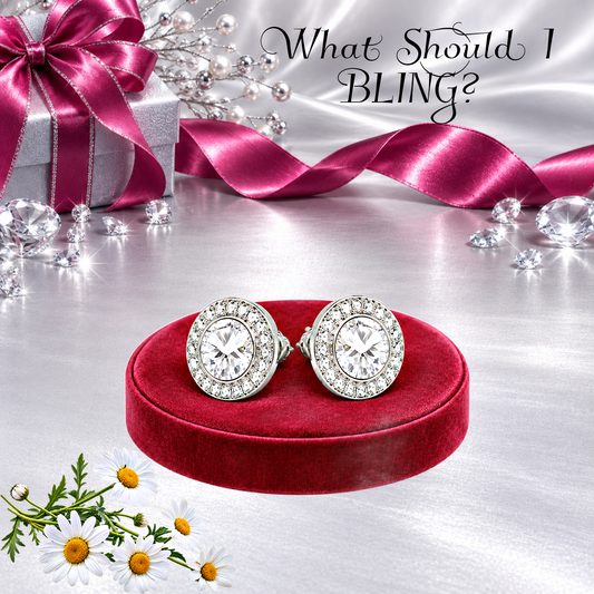 What Should I BLING? - White  Post Earrings