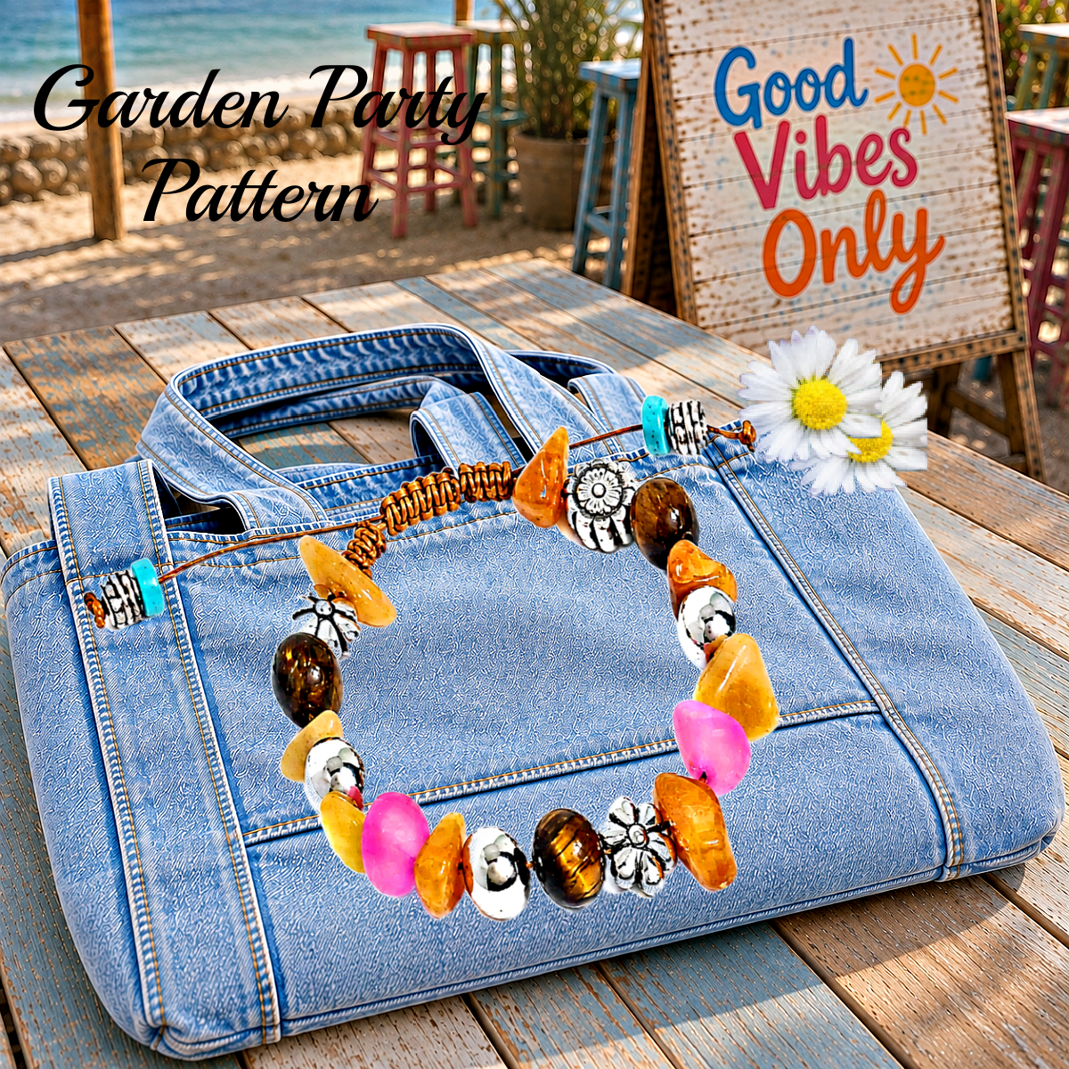 Garden Party Pattern - Orange Bracelet