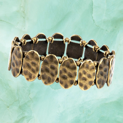 Trinket Trek - Brass  ~ Paparazzi Stretch Bracelet