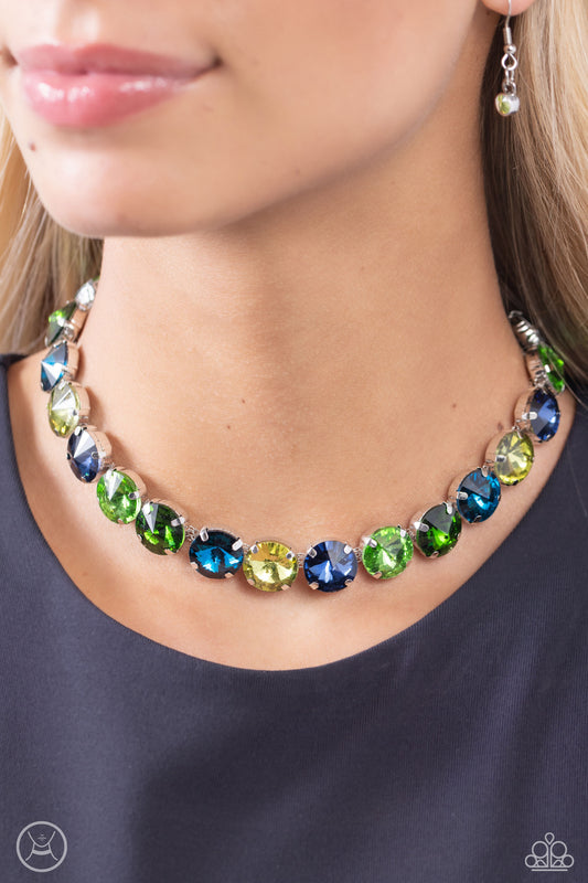 Alluring A-Lister - Green  ~ Paparazzi Princess (18") Necklace