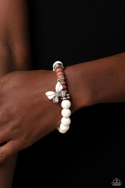 Bold Butterfly - White  Bracelet