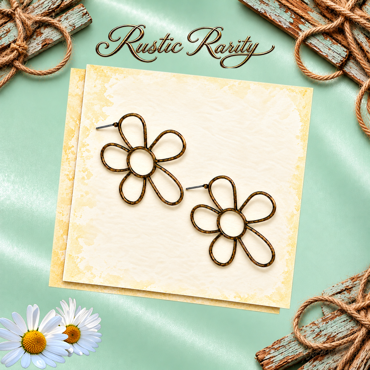 Rustic Rarity - Brass - Post Earrings