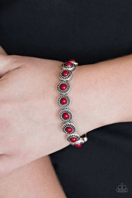 Globetrotter Goals - Red ~ Paparazzi Stretch Bracelet