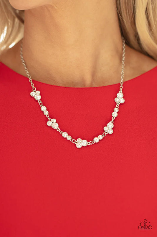 Gorgeously Glistening - White   ~ Princess Length (19") Necklace