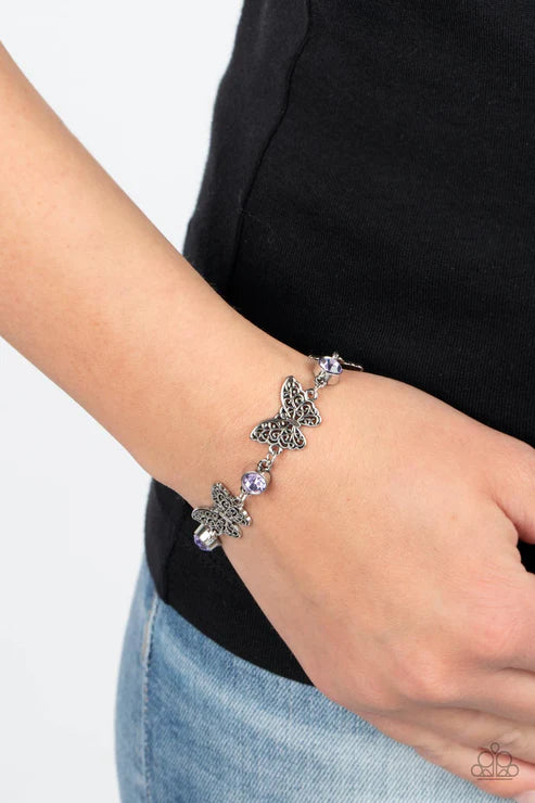 Has A WING To It - Purple Bracelet