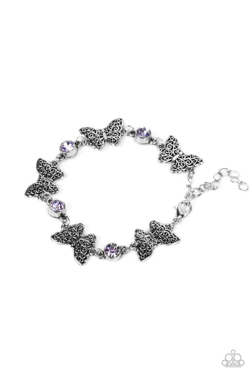 Has A WING To It - Purple Bracelet