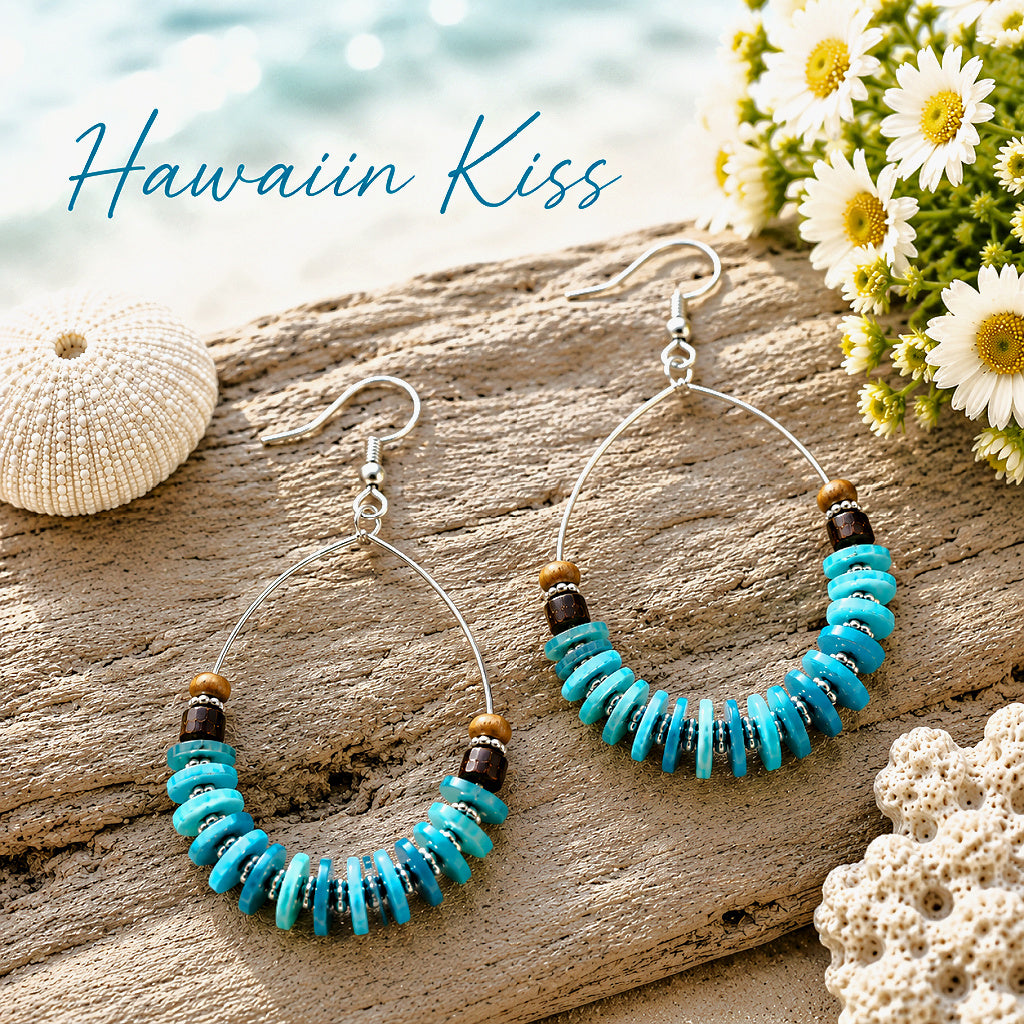 Hawaiian Kiss - Blue Earrings