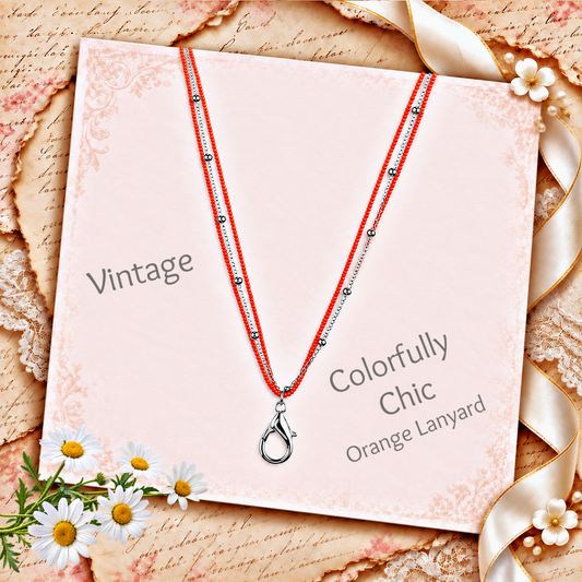 "Colorfully Chic" Orange Lanyard Necklace