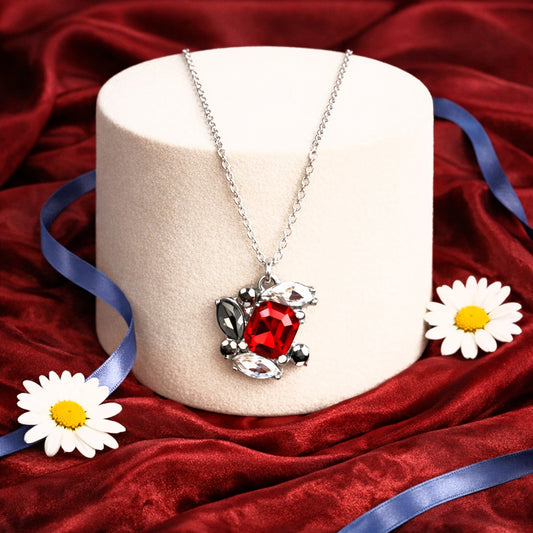 Prismatic Projection - Red  Necklace