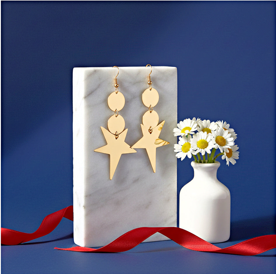 Star Bizarre - Gold  Earrings