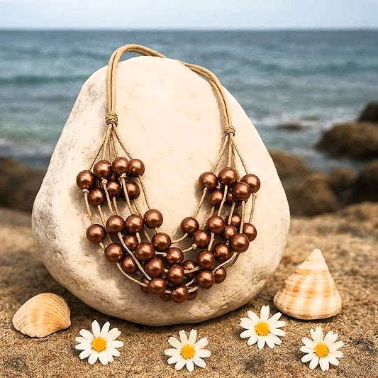Yacht Catch - Brown  Necklace