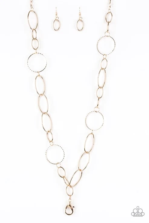 Perfect Mismatch - Gold Lanyard  Necklace