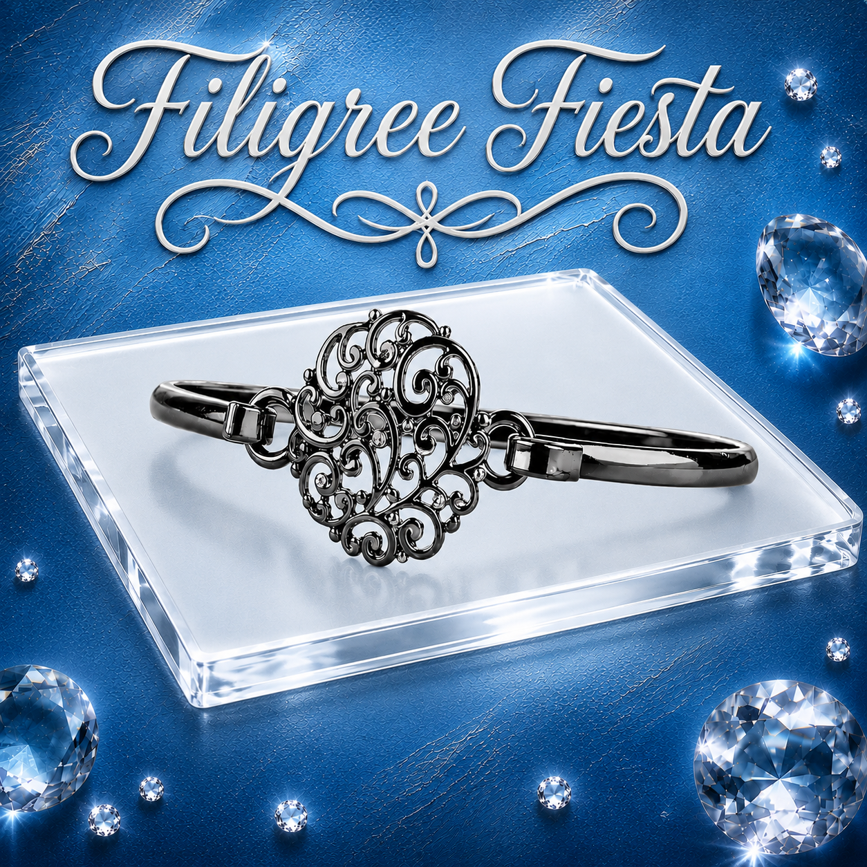 Filigree Fiesta - Black/Gunmetal  Bracelet