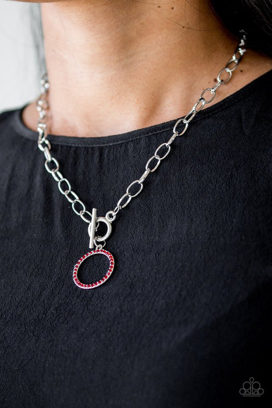All In Favor - Red  ~ Paparazzi Princess Length (18") Necklace