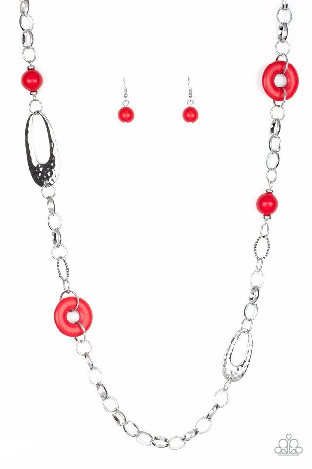 Artisan Artifact - Red  ~ Paparazzi Long/Opera (28-34") Necklace
