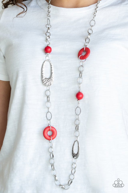 Artisan Artifact - Red  ~ Paparazzi Long/Opera (28-34") Necklace