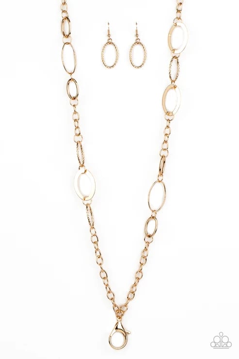 Casually Connected - Gold  Lanyard Necklace