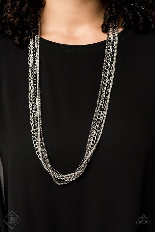Turn Up The Mix - Black/Silver Necklace