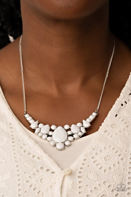 Bali Ballroom - White  ~ Paparazzi Princess Length (18") Necklace