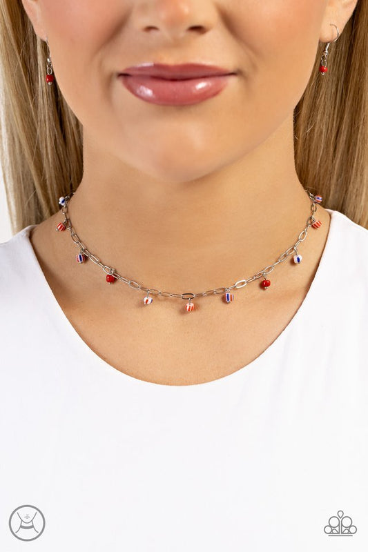 Beach Ball Bliss - Red ~ Paparazzi Choker Necklace