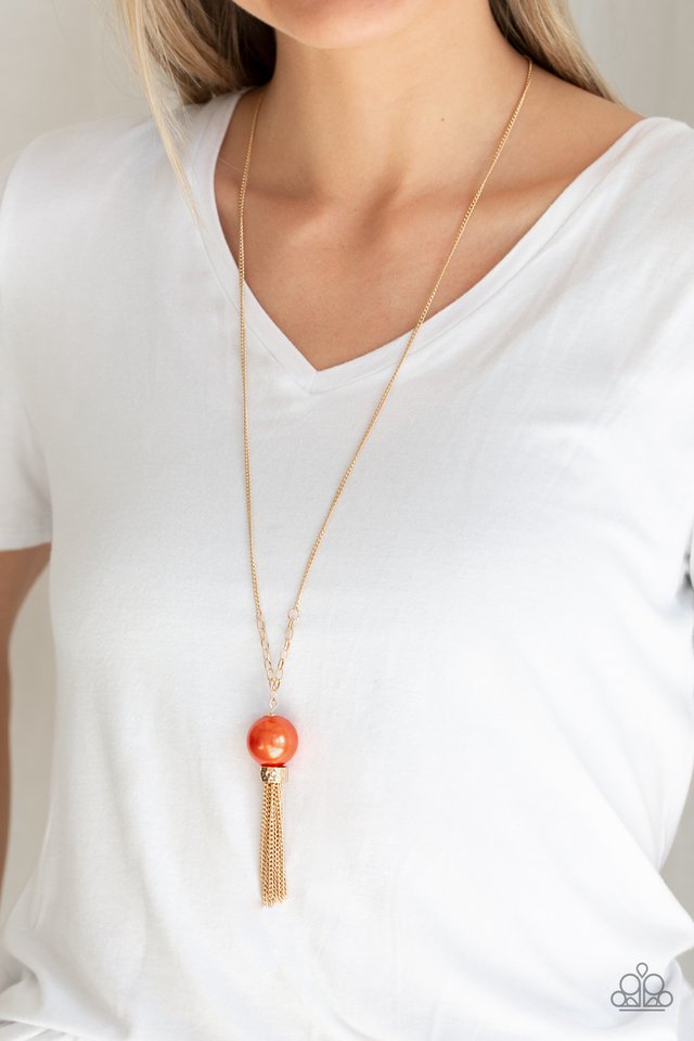 Belle of the BALLROOM - Orange  ~ Paparazzi Long / Opera (28–34") Necklace