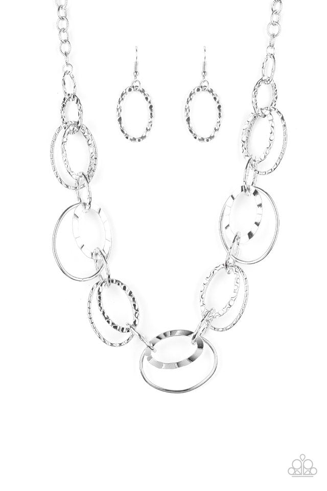 Bend OVAL Backwards - Silver  Necklace