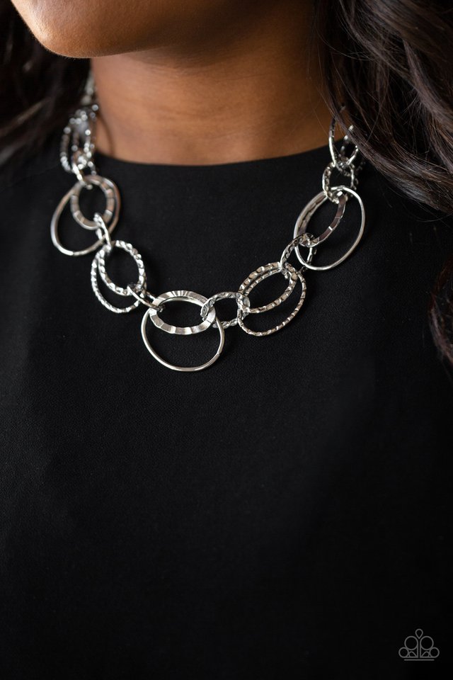 Bend OVAL Backwards - Silver  Necklace