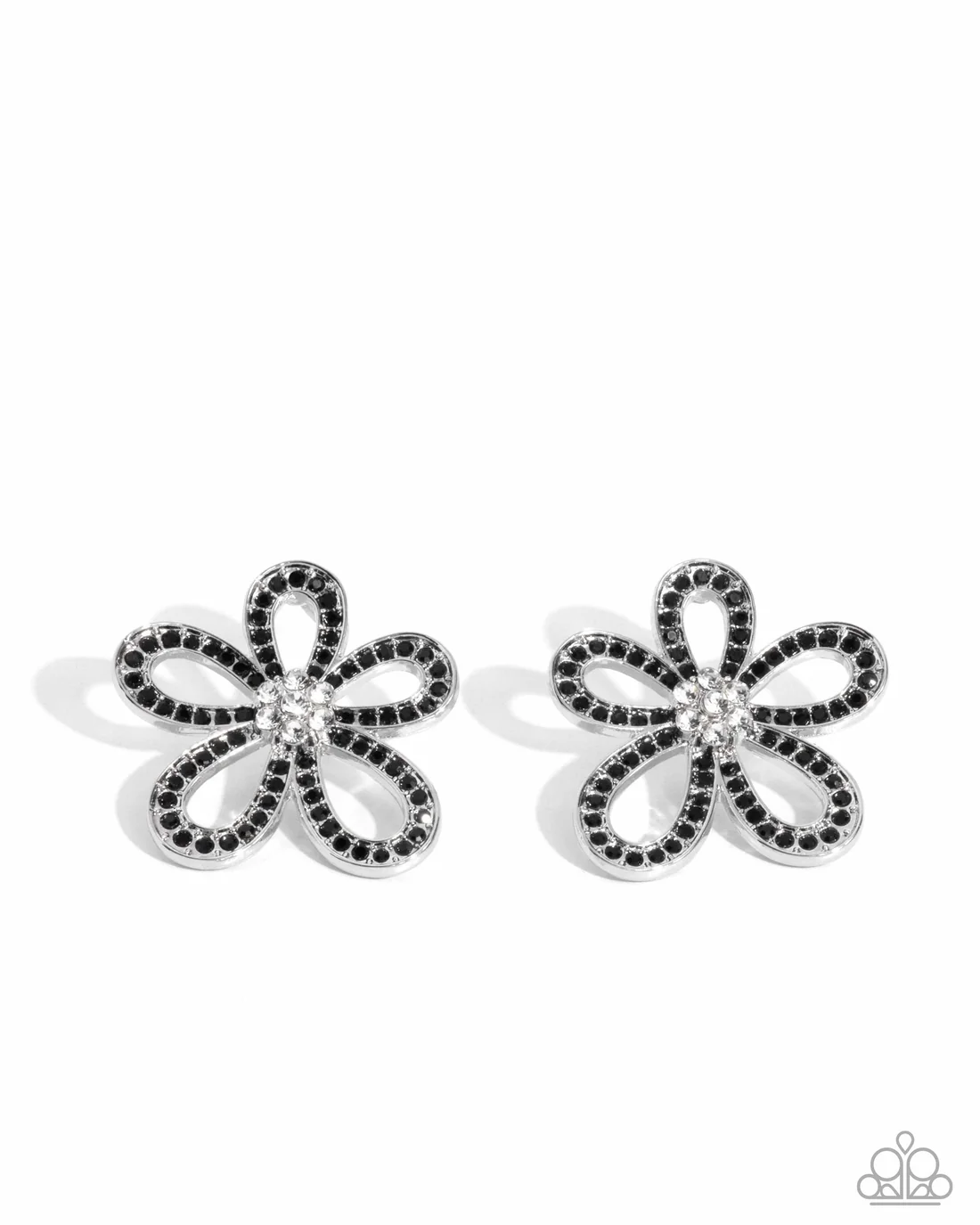 Blooming Belle - Black - Paparazzi Post Earrings