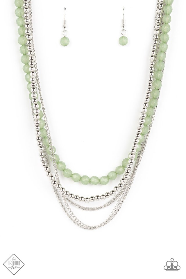 Boardwalk Babe - Green  ~ Paparazzi Layered (2+ Strands) Necklace