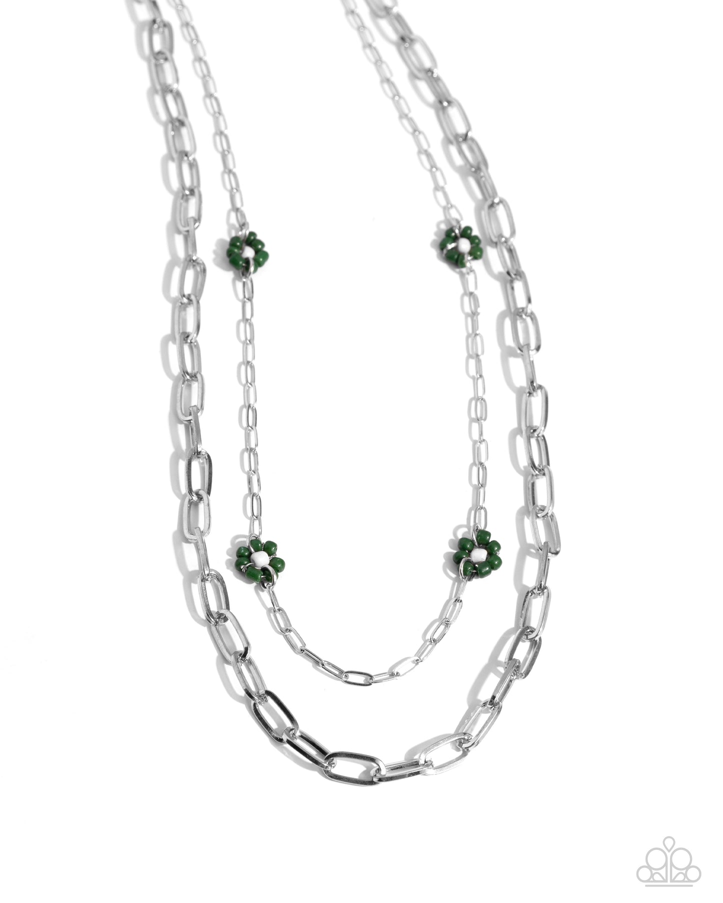 Bold Buds - Green  ~ Paparazzi Layered (2+ Strands) Necklace