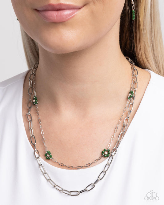 Bold Buds - Green  ~ Paparazzi Layered (2+ Strands) Necklace