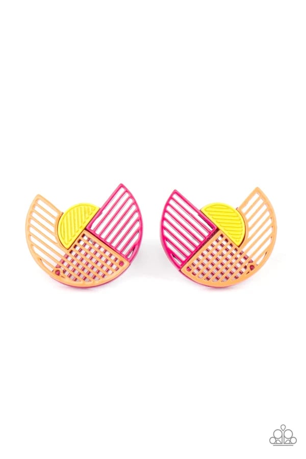 It's Just An Expression - Pink  Post Earrings