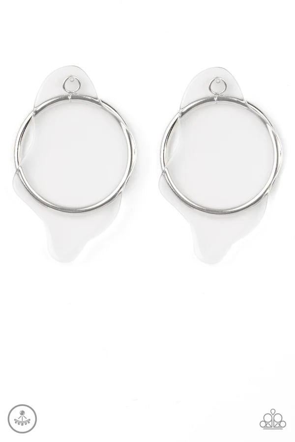 Clear The Way - White Post Earrings