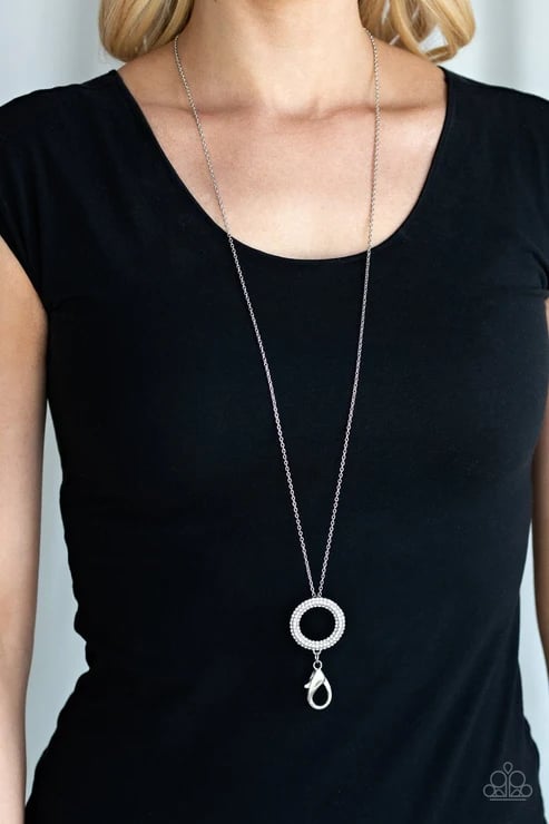 Let Me Adjust My  Halo -  White Lanyard- Necklace
