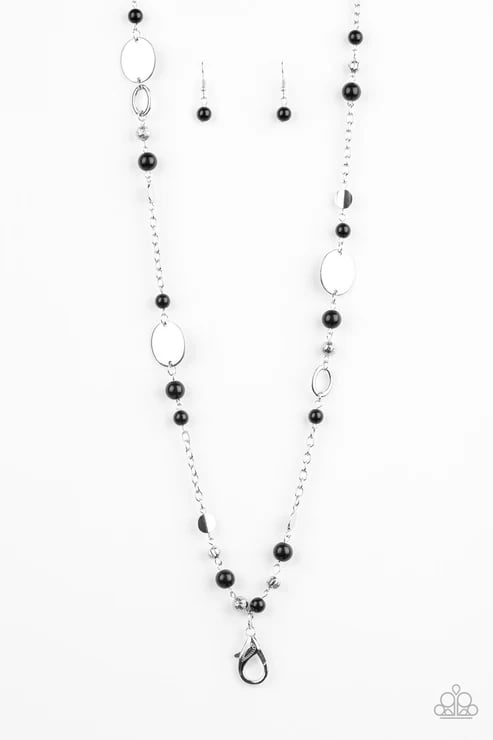 Serenely Springtime - Black Lanyard Necklace