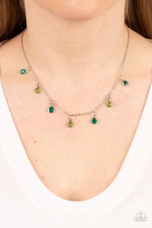 Carefree Charmer - Green  ~ Paparazzi Everyday/Princess (18") Necklace