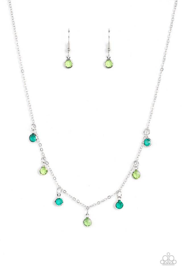 Carefree Charmer - Green  ~ Paparazzi Everyday/Princess (18") Necklace