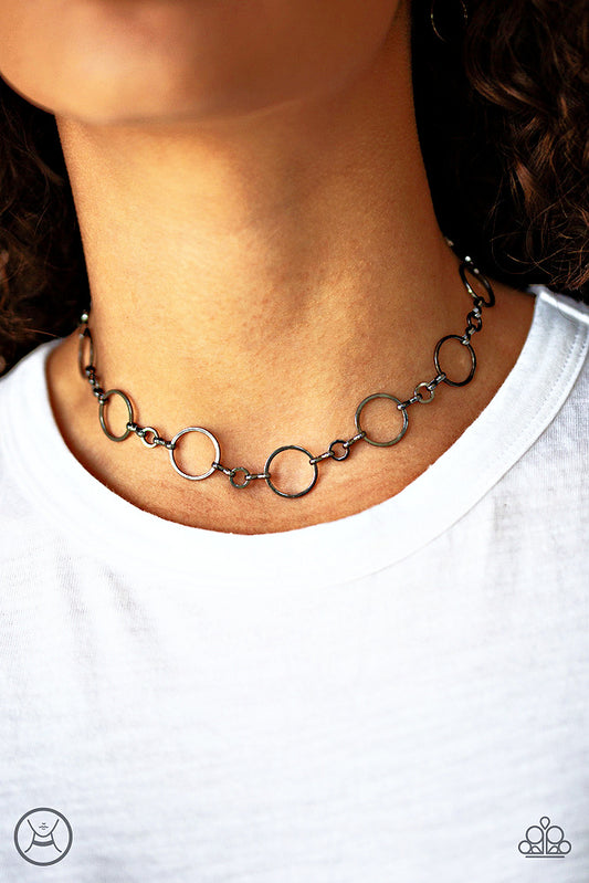 Simply City Slicker - Black  ~ Paparazzi Choker (14–16") Necklace