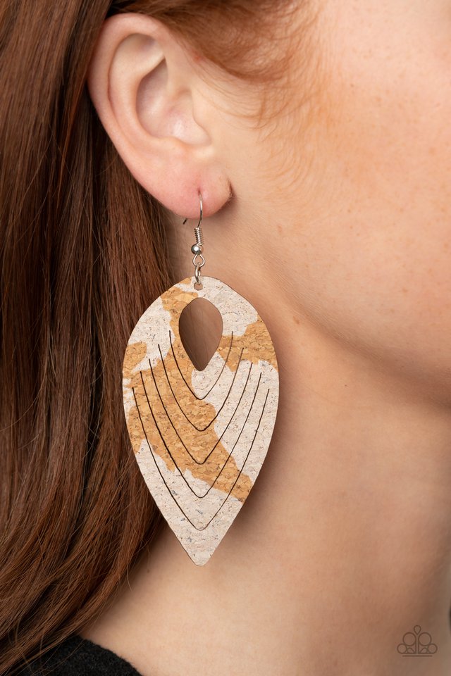 Cork Cabana - White  Earrings