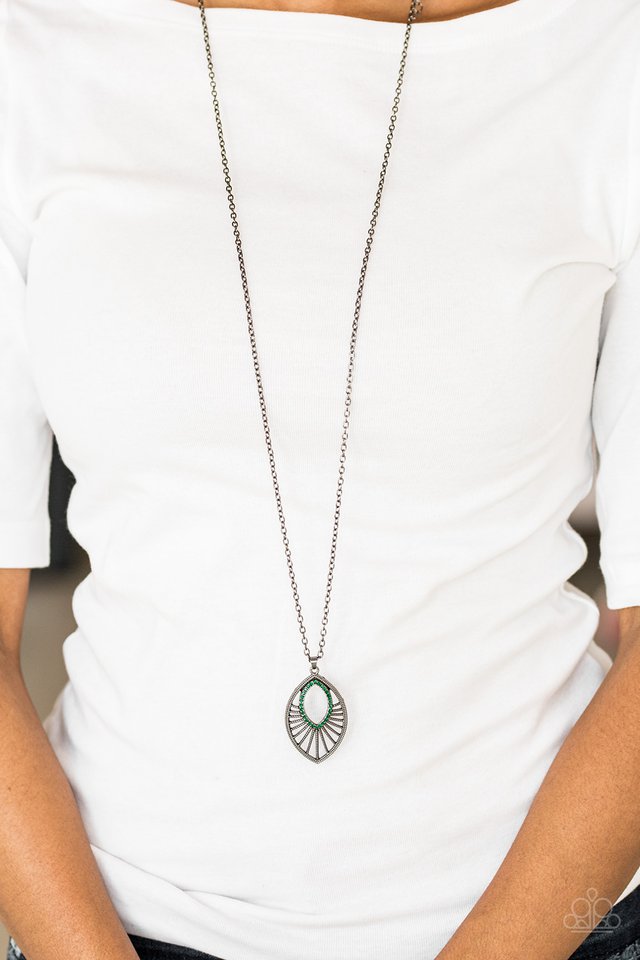 Court Couture - Green  ~ Paparazzi Long / Opera (28–34") Necklace