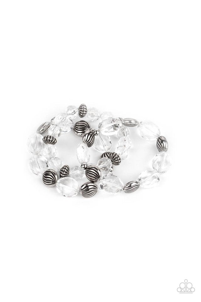 The "Crystal Charisma" 3-Piece White Stack