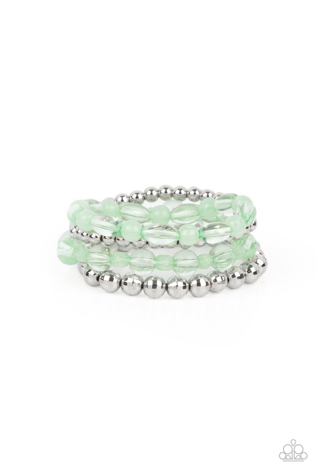 Delightfully Disco - Green  ~ Paparazzi Stretch Bracelet