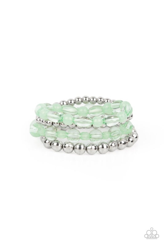 Delightfully Disco - Green  ~ Paparazzi Stretch Bracelet